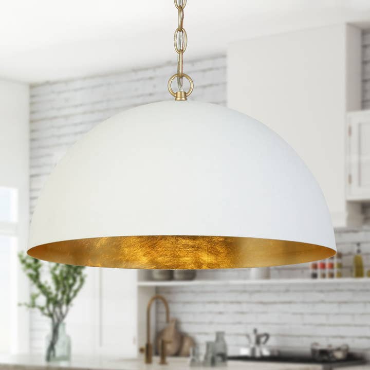 Suspension Lumora 1 Lumière Blanc et Or pour la vente par Belles Lighting