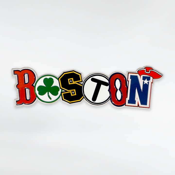 Boston Letter Icons Souvenir Magnet for wholesale by Commonwealth Souvenirs