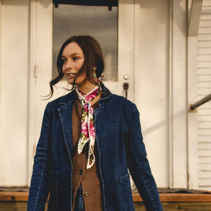 Romantic Lace Floral Texas Twilly Scarf 54" for wholesale by Sophisticated Country Lady