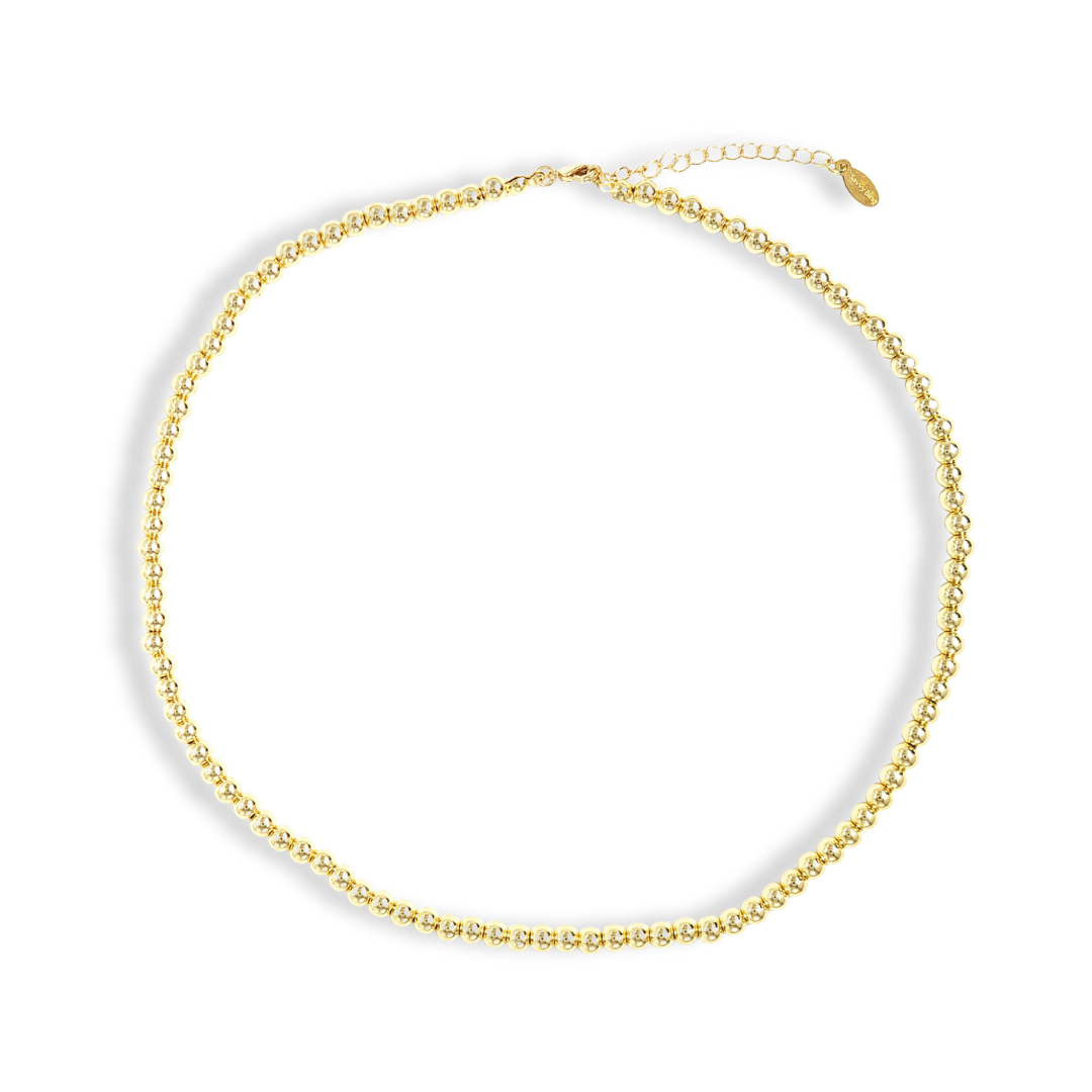 Savvy Bling - Wholesale Beaded/Pearl Necklace - 2-10mm Gold Beaded Necklaces9