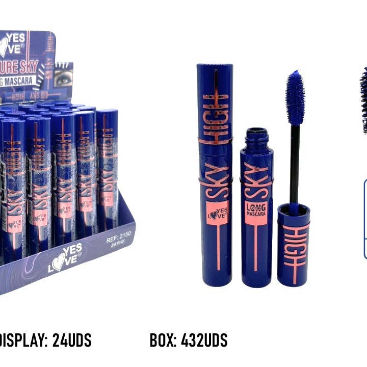 AZURE SKY BLUE EYELASH MASCARA for wholesale by Yes Love Cosmetics