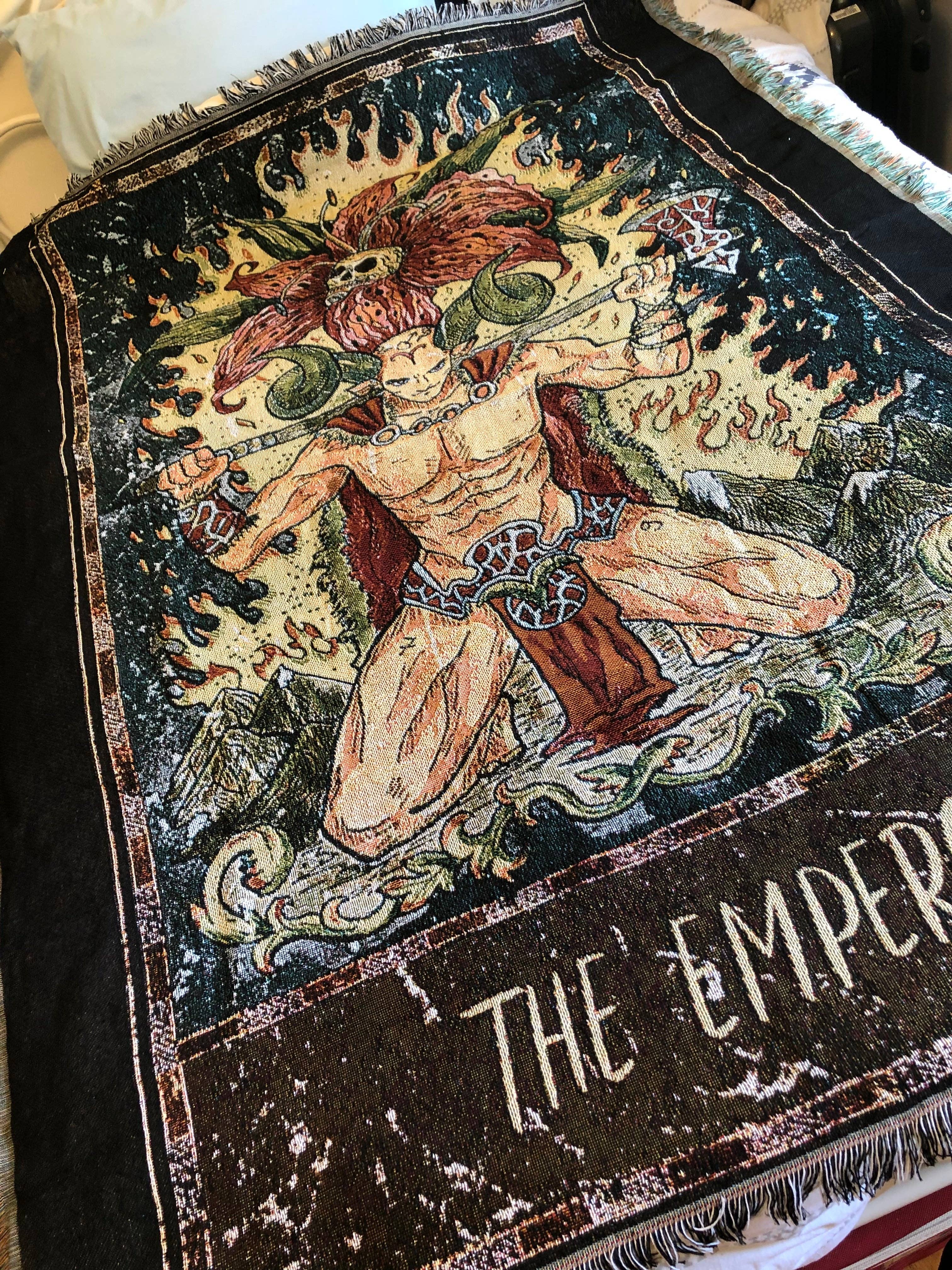 RosaliaHome – Engroshandel Tæppe – Kejseren - Tarot Card Throw Tæppe/Vævet Tapestry2