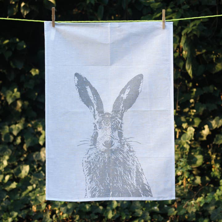 Frohstoff Meike Marie Buchholz - Wholesale Tea Towel - brown hare tea towel2