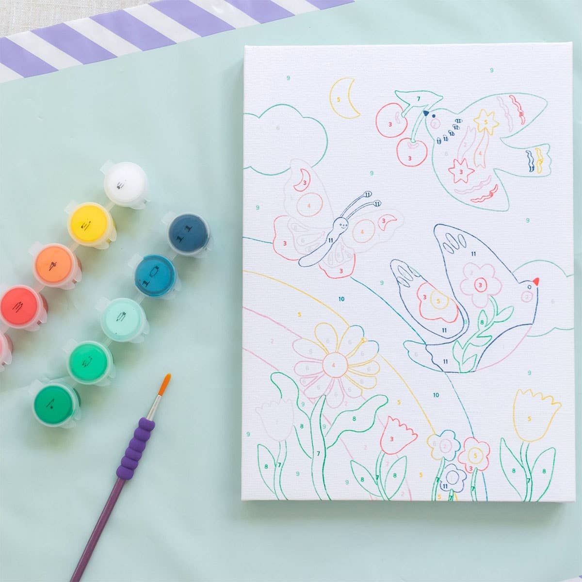 La Petite Épicerie - Vente Kit de bricolage – enfant - Kit peinture au numéro - Petit Pinceau Kids Printemps1