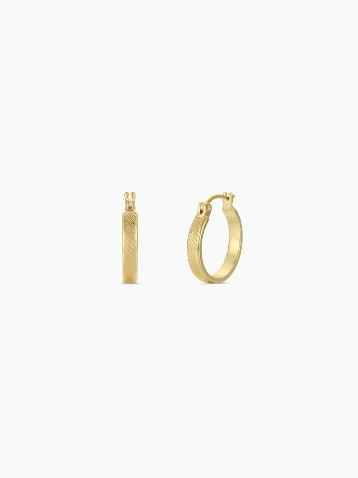 Gold Hoop - Textured - Earrings for wholesale by JaxKelly