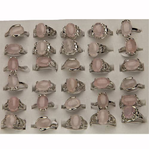 EHAWA - Wholesale Single Stone/Solitaire Ring - Range of Rose Quartz Rings0