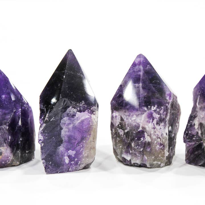 Pontos de Topo Polidos de Ametista Escura Por Peça por atacado de Quasar Gems USA