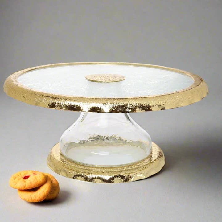 CLASSIC TOUCH DECOR INC. - Wholesale Cake Stand - Glass Cake Stand with Gold Border
