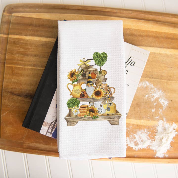 Canary Road - Wholesale Tea Towel - Bee Kitchen Towel, Bee Theme, Spring Dish Towel