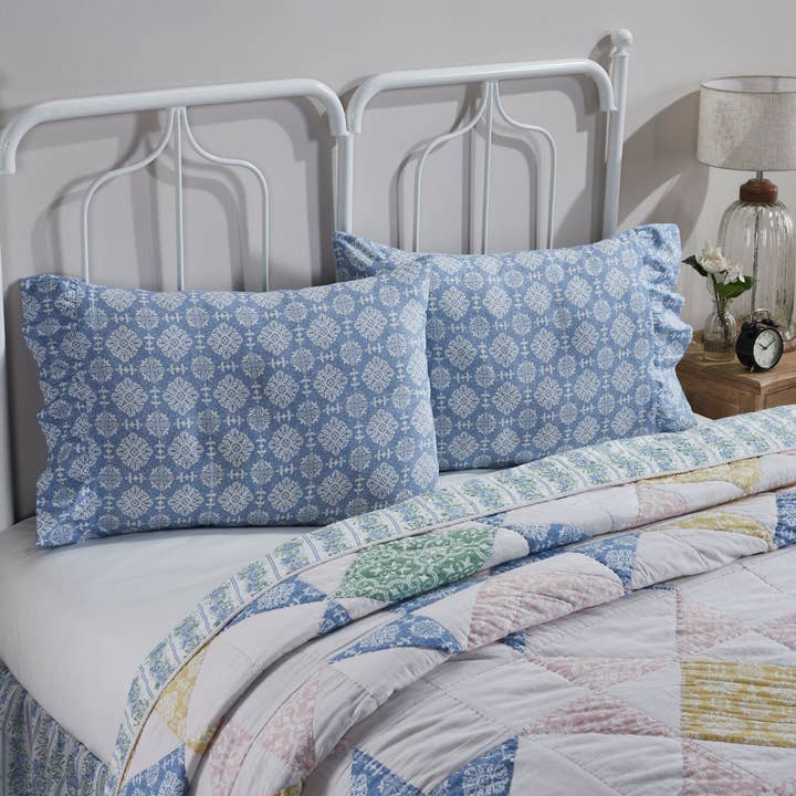 VHC Brands - Wholesale Bedding Pillowcase/Sham - Jolie Ruffled Standard Pillow Case Set of 2 21x26+4