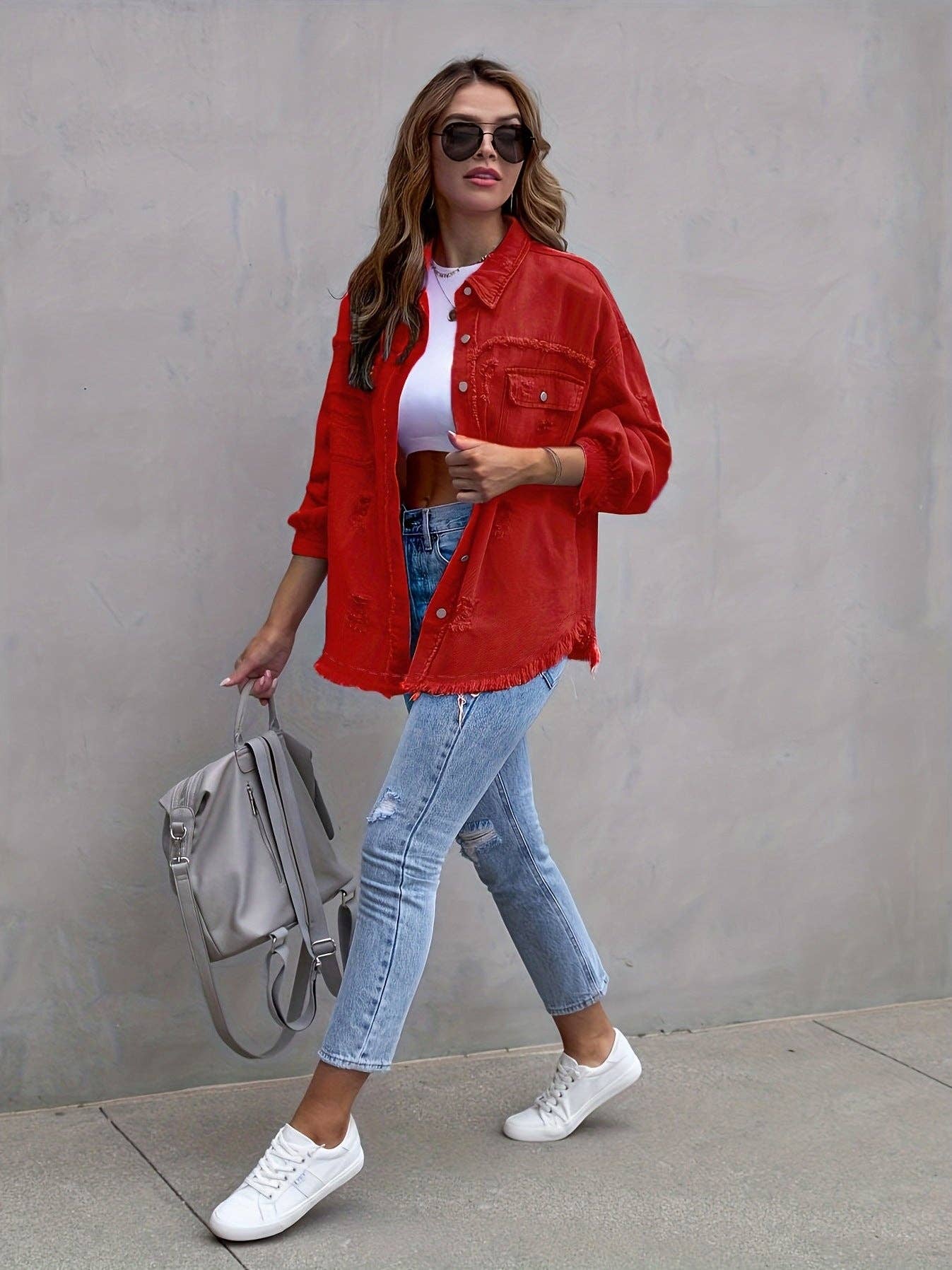 Marayn - Wholesale Denim Jacket - Women's - 2025 Oversized Denim Jacket Womens Distressed Style27