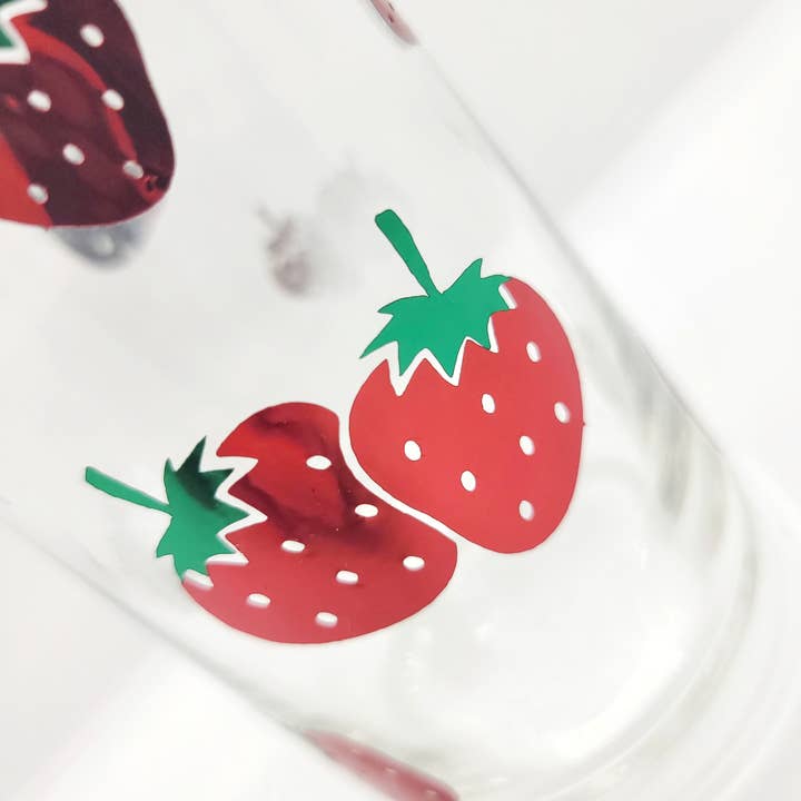 Superior Sweet Water – wholesale Dricksglas och koppar – Strawberry Ölglas med lock, Jordgubb Glas Cup,