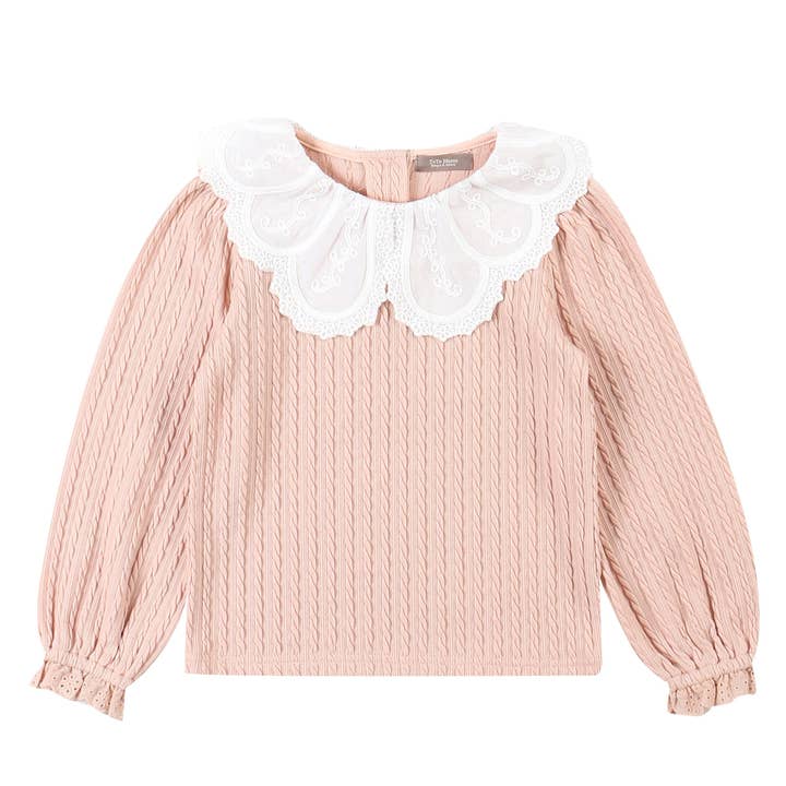 Lauren Ribbad T-shirt med spets krage för wholesale av ToTo Heros