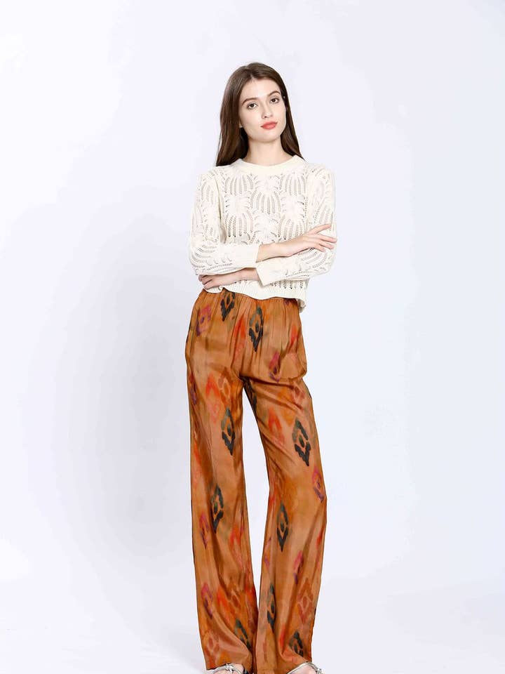 S24142209 - Ladies Printed Loose Fit Trousers Pants for wholesale by The Korner - USA