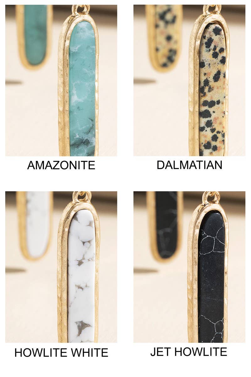 Urbanista – Großhandel Ohrhänger – Metallstab-Ohrring mit Edelsteinanhänger3