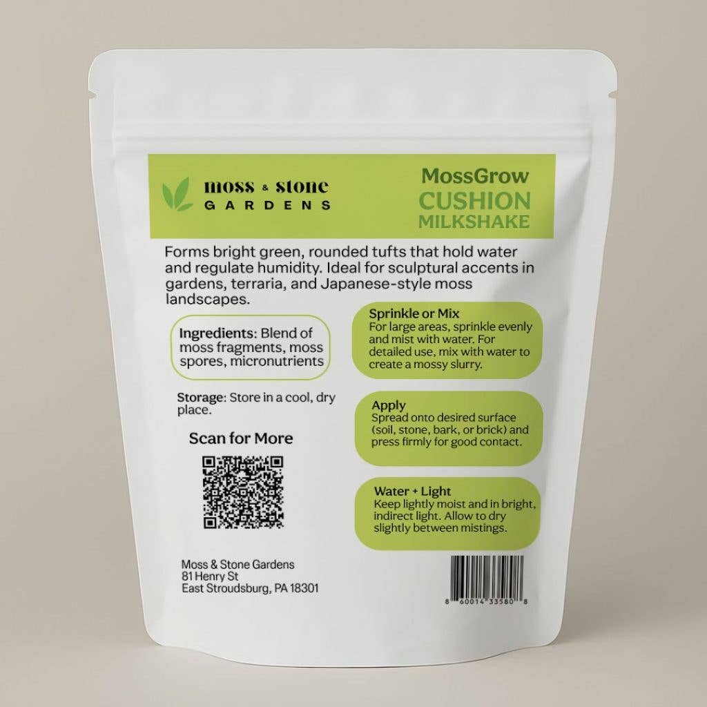 Moss & Stone Gardens - Wholesale Plant Seeds - Cushion Moss Milkshake for Growing Leucobryum glaucum2