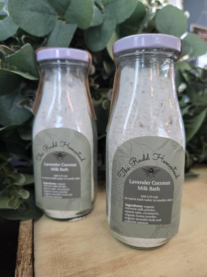 Soothing Lavender Coconut Milk Bath Soak for wholesale by The Rudd Homestead LLC