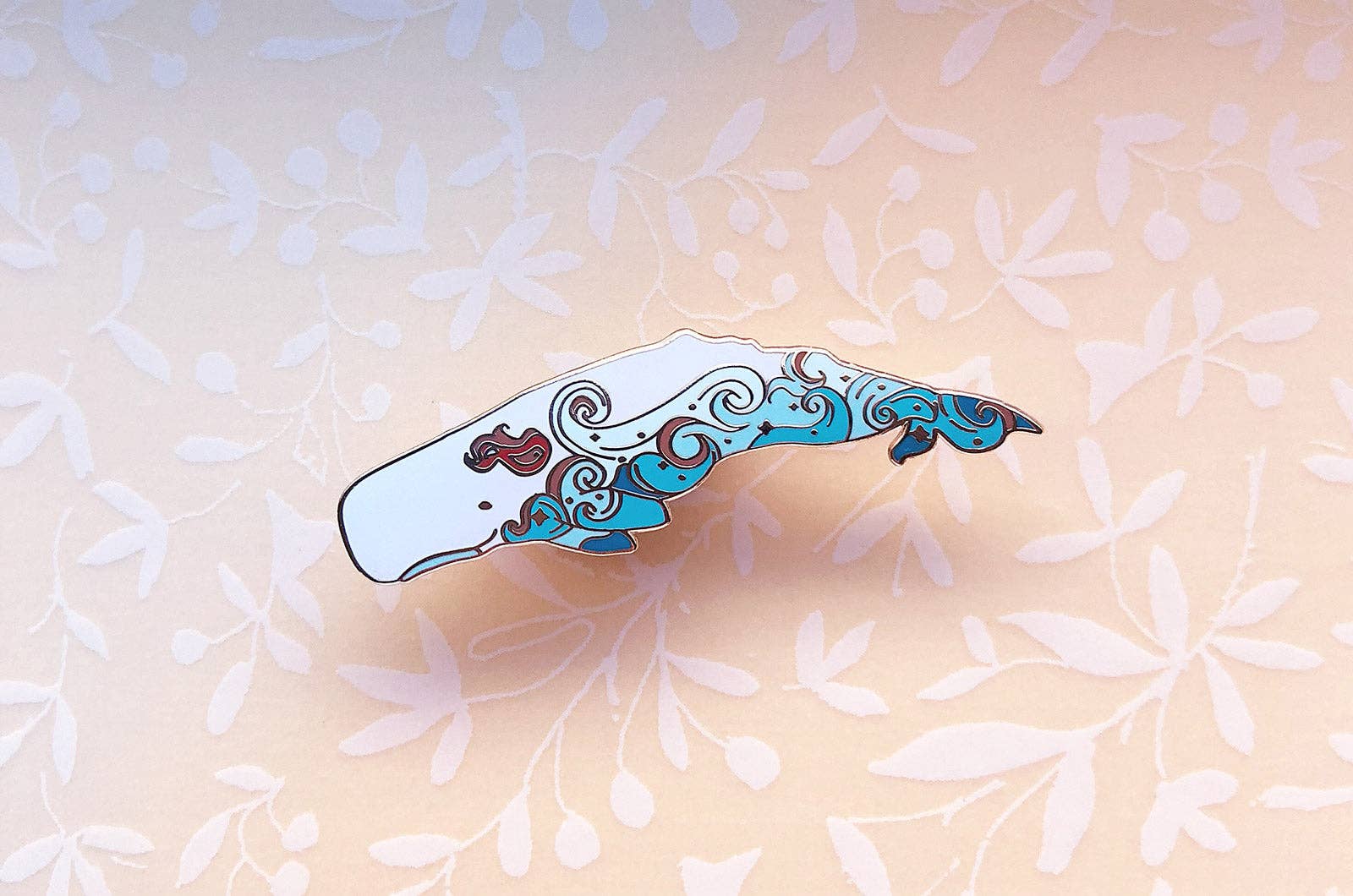 Alum and Ink - Wholesale Lapel Pin/Button - Waves Sperm Whale (Fire in the Sky) Pin6