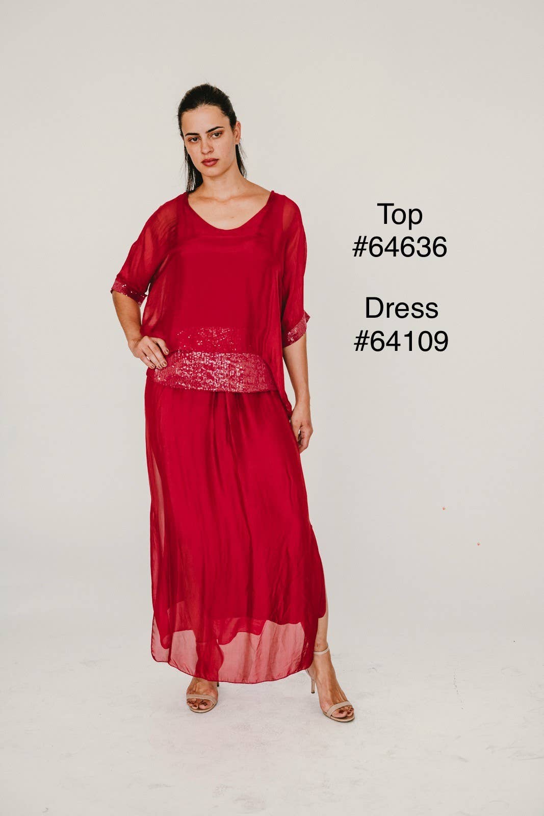 Dance in Paris - Wholesale Dress - Women's - Women's Maxi Silk Sequin V-Neck Dress, Sleeveless5