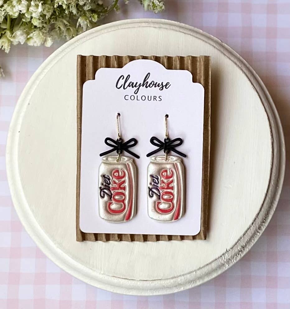 Clayhouse Colours - Wholesale Dangle Earrings - Diet Soda and Bow Earrings 1
