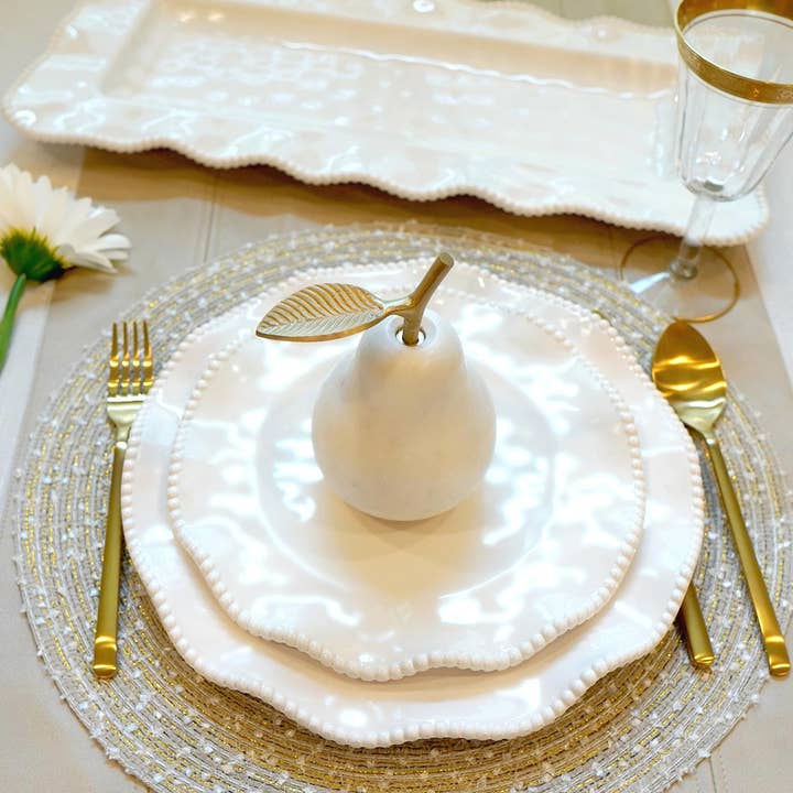 Certified International - Wholesale Dinner Plate - Perlette Cream Melamine Dinner Plate 11 in