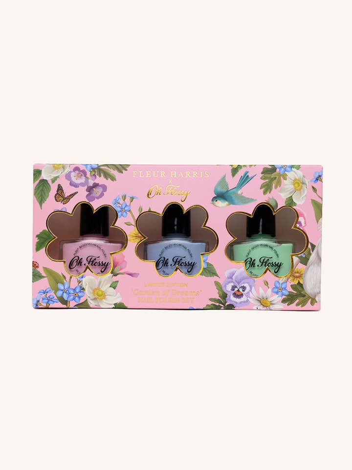 Fleur Harris X Oh Flossy 'Garden of Dreams' Kids Nail Polish Set for wholesale by Fleur Harris