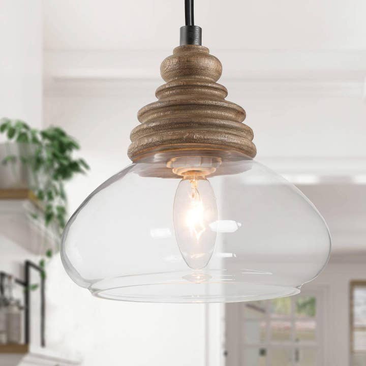 Suspension en bois à 1 lumière Laguear pour la vente par Belles Lighting