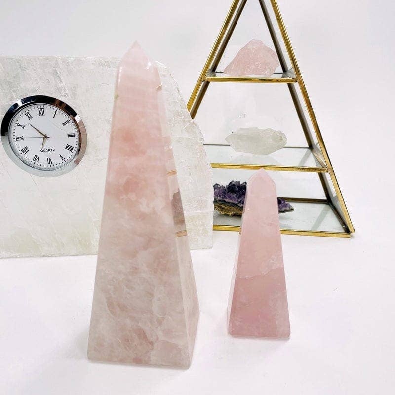 Rock Paradise - Wholesale Spiritual Stone/Crystal - Rose Quartz Crystal Towers Obelisk - By weight - Love Stone4