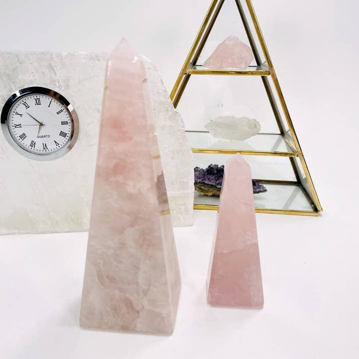 Rock Paradise - Wholesale Spiritual Stone/Crystal - Rose Quartz Crystal Towers Obelisk - By weight - Love Stone4
