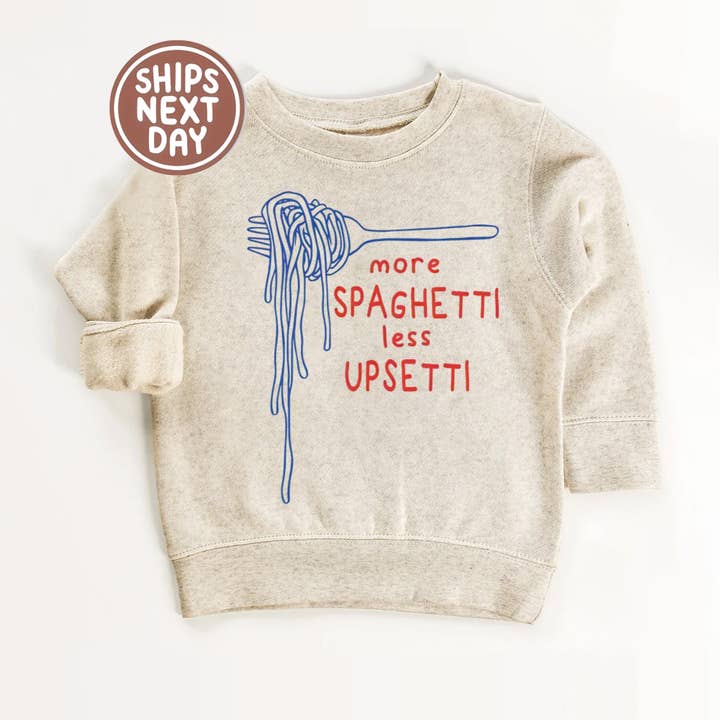 Mais esparguete, menos aborrecimentos - Camisola infantil para amantes de massa por atacado de EnjoyMyDesign