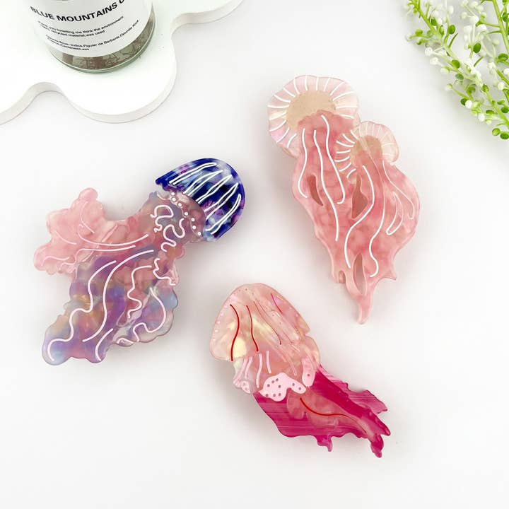 mildstyles - Wholesale Hair Clip - Women's - Graceful Jellyfish Acetate Hair Claw Clip