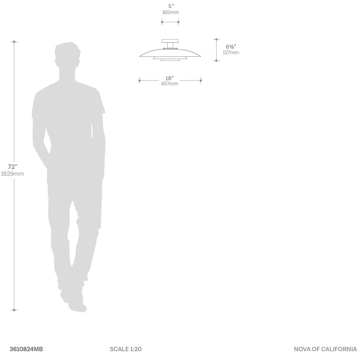 Nova of California - Wholesale Sconce - Flush Mount Rancho Mirage 6.5" Black Gold Shade Brass7