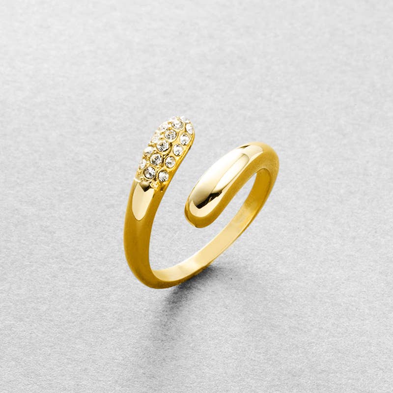 AMORINO SRL - Wholesale Multi-Stone Ring - ADJUSTABLE OPEN RING DROP WITH ZIRCON - AGS2564C1631