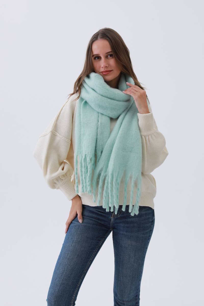 Leto Accessories - Wholesale Scarf - Women's - Cozy Knit Soild Scarf with Tassels - Bestseller!7