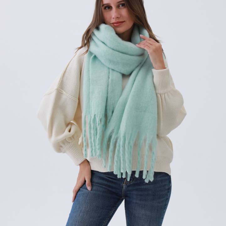Leto Accessories - Wholesale Scarf - Women's - Cozy Knit Soild Scarf with Tassels - Bestseller!7