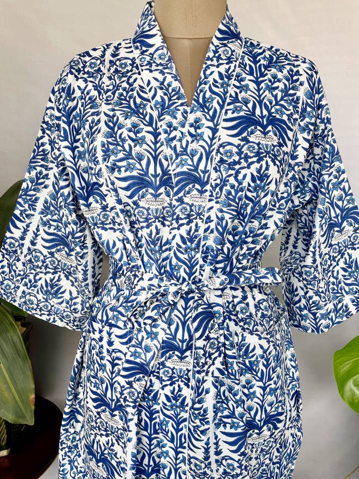 The Eastern Loom – wholesale Kimono - Dam – Boho Robe Sommar Kimono Ren Bomull Lounging Damkläder5