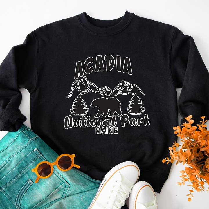 Vivtrek - Wholesale Graphic Sweatshirt - Unisex - Acadia National Park Maine USA Parks Sweatshirt