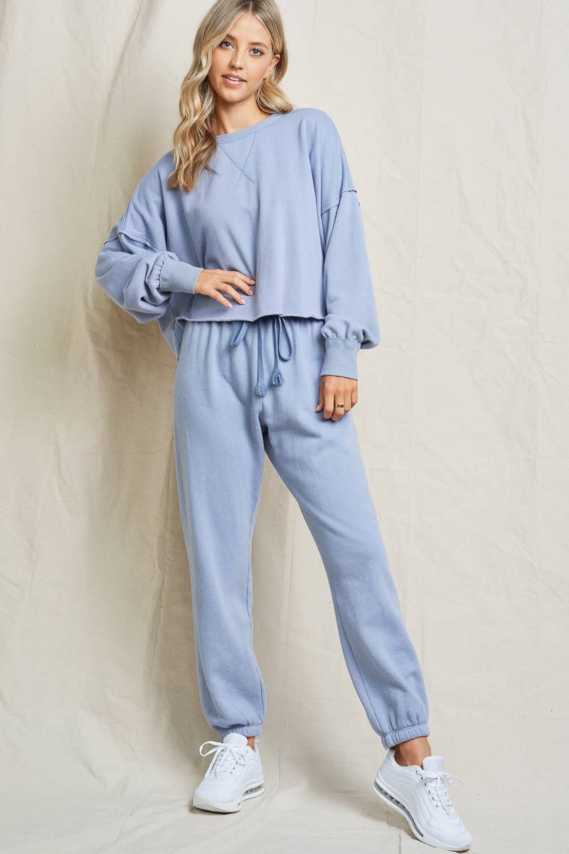 lalamia - Wholesale Sweatshirt - Women's - MT28253-OCEAN BLUE3