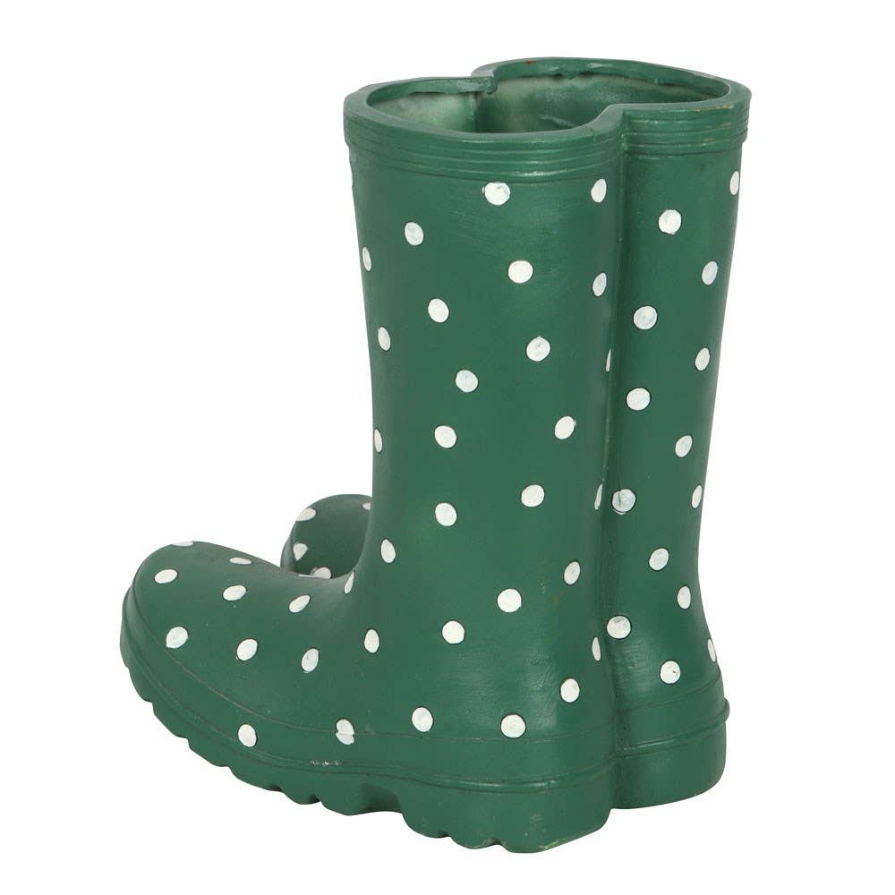 Something Different Wholesale - Wholesale Plant Pot - Dark Green Welly Boot Planter3