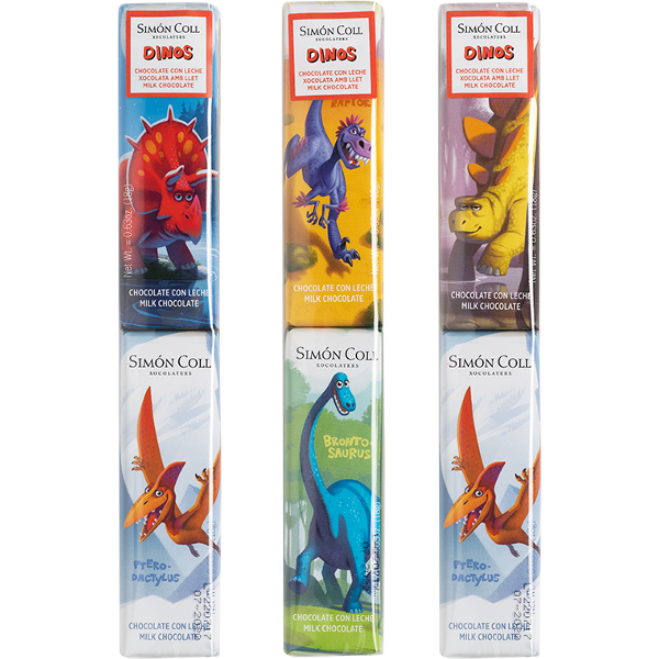 ADG Diffusion - Wholesale Chocolate Bar - DINOSAUR CHOCOLATE BAR - Display of 12 bars1