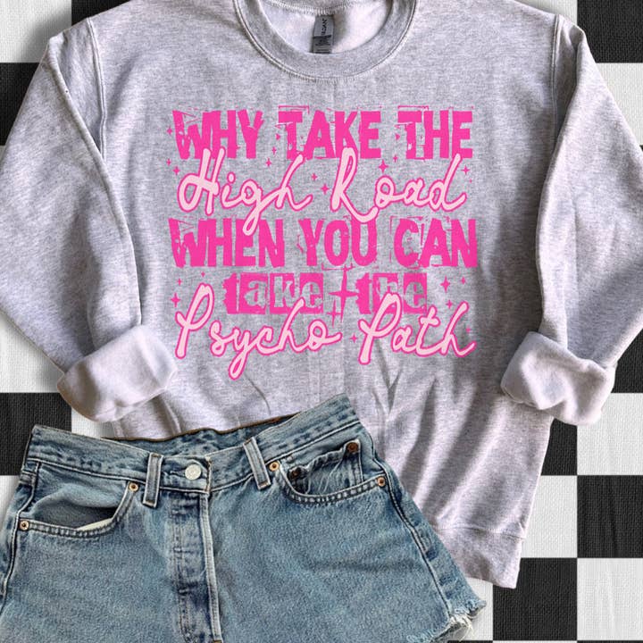 Psycho-Vibe Crewneck Sweatshirt | Fun Unisex Gift, Cozy Casual Wear, Trendy Street Style, Everyday Relaxation for wholesale by Apparel Crush