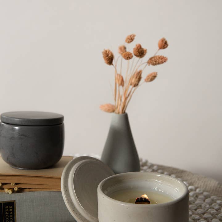Day Moon Co. - Wholesale Jar/Filled Candle - Douglas Fir + Eucalyptus Hand Poured Concrete Candle