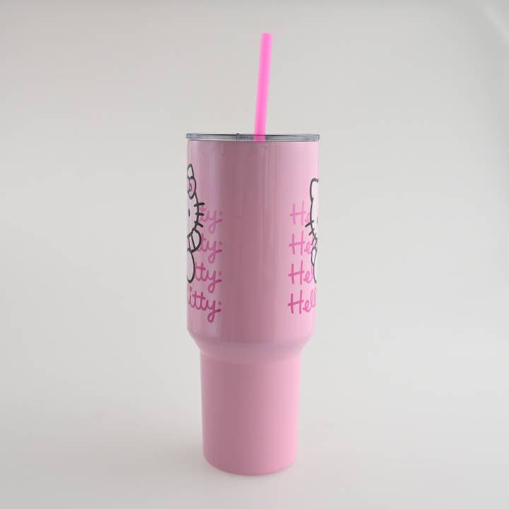 Silver Buffalo - Wholesale Insulated Mug/Tumbler - Hello Kitty Gradient 40oz Stainless Steel Tumbler w Handle4