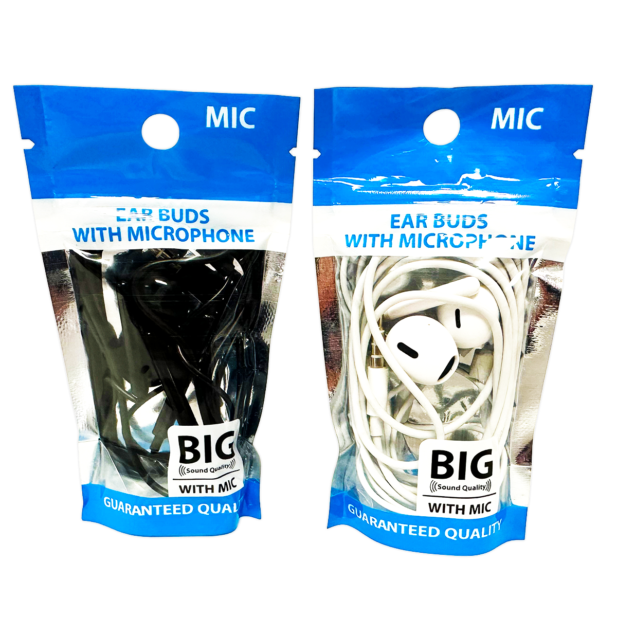 Novelty Brands - Wholesale Headphones - Wired Earbuds With Microphone Bagged BULK - 15/Pack0