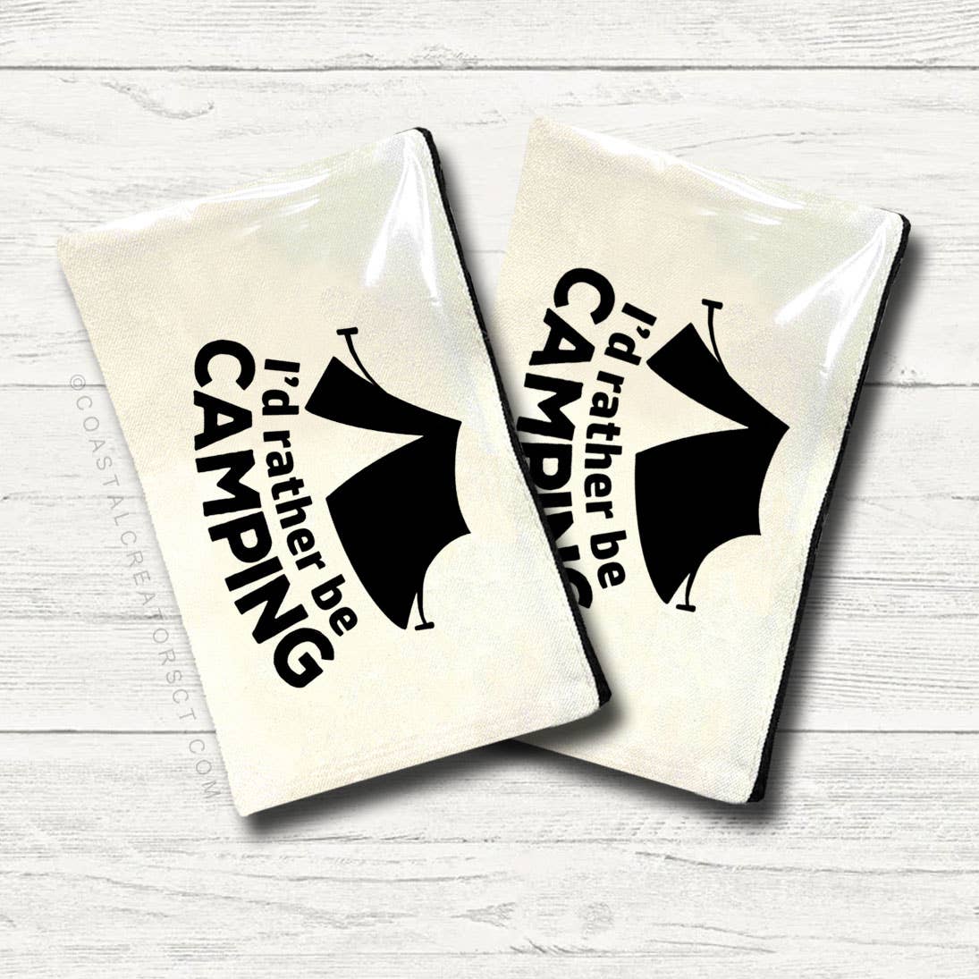 Coastal Creators of Connecticut - Wholesale Pouch - Women's - I'd Rather Be Camping Multi-Use Canvas Zipper Storage Bag0