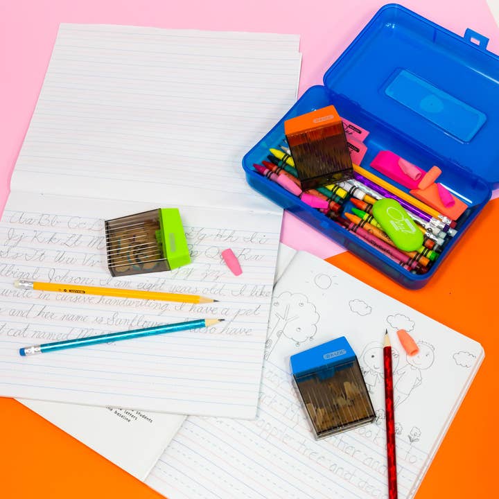 Luna Office Supply - Everyday Essential – wholesale Pencil sharpener – Dual Blade Square Sharpener with Receptacle1