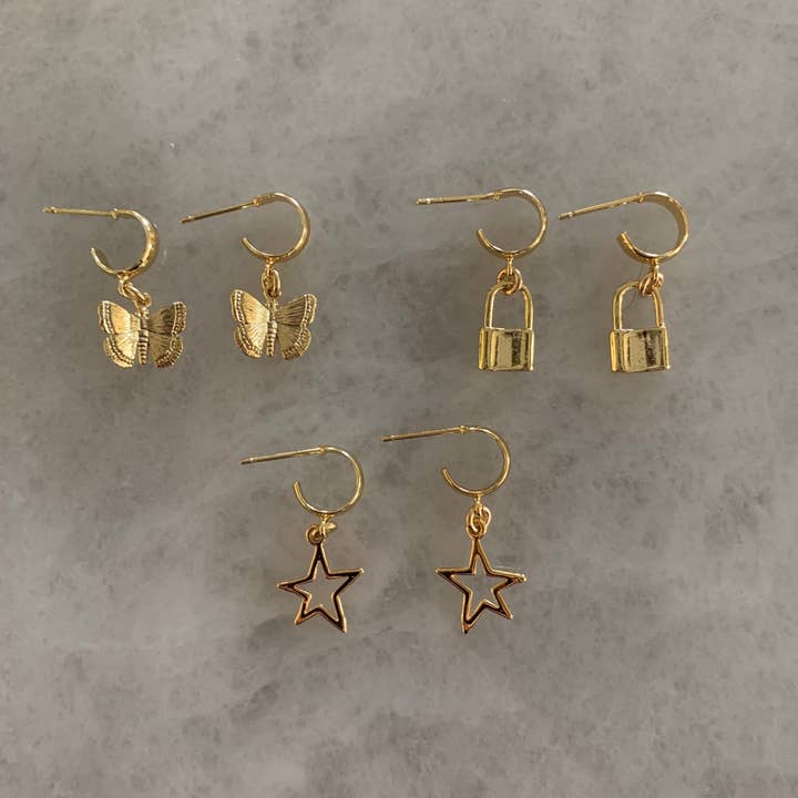 Gouden Huggie oorbellen voor wholesale door Lauren Ferrell Designs