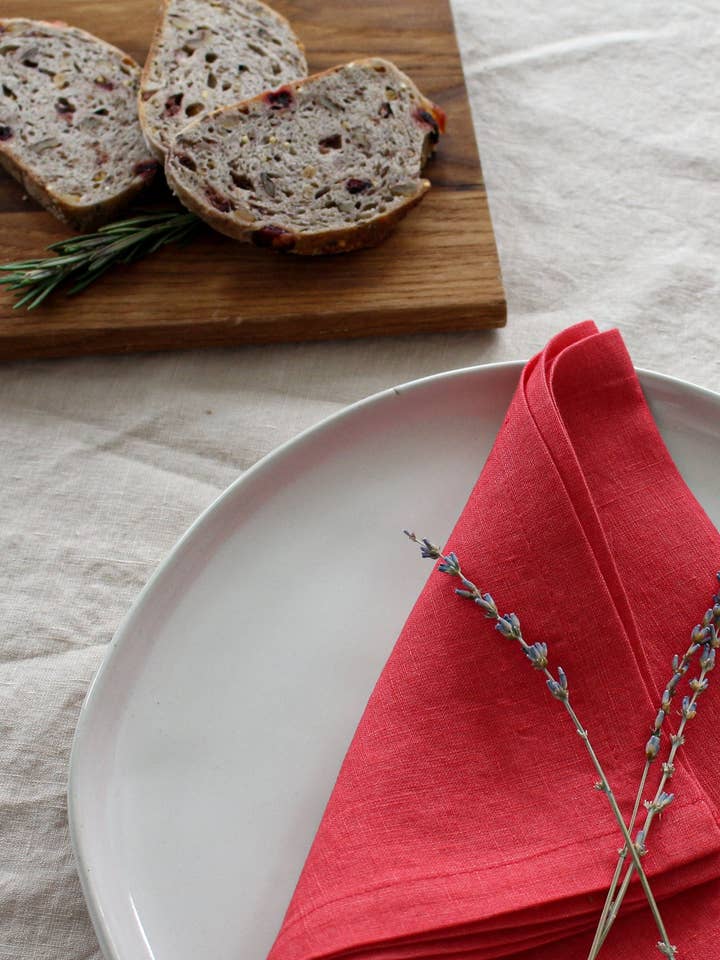Red Linen Napkins - Set of 4 for wholesale by My Kitchen Linens