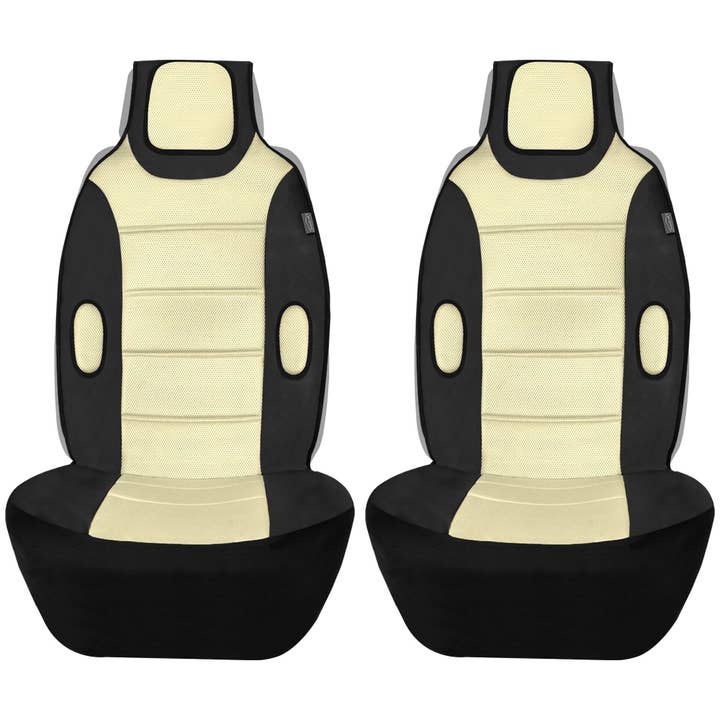 Kunstleren kussenslopen met 3D Air Mesh - Voorkant - Beige voor wholesale door FH GROUP