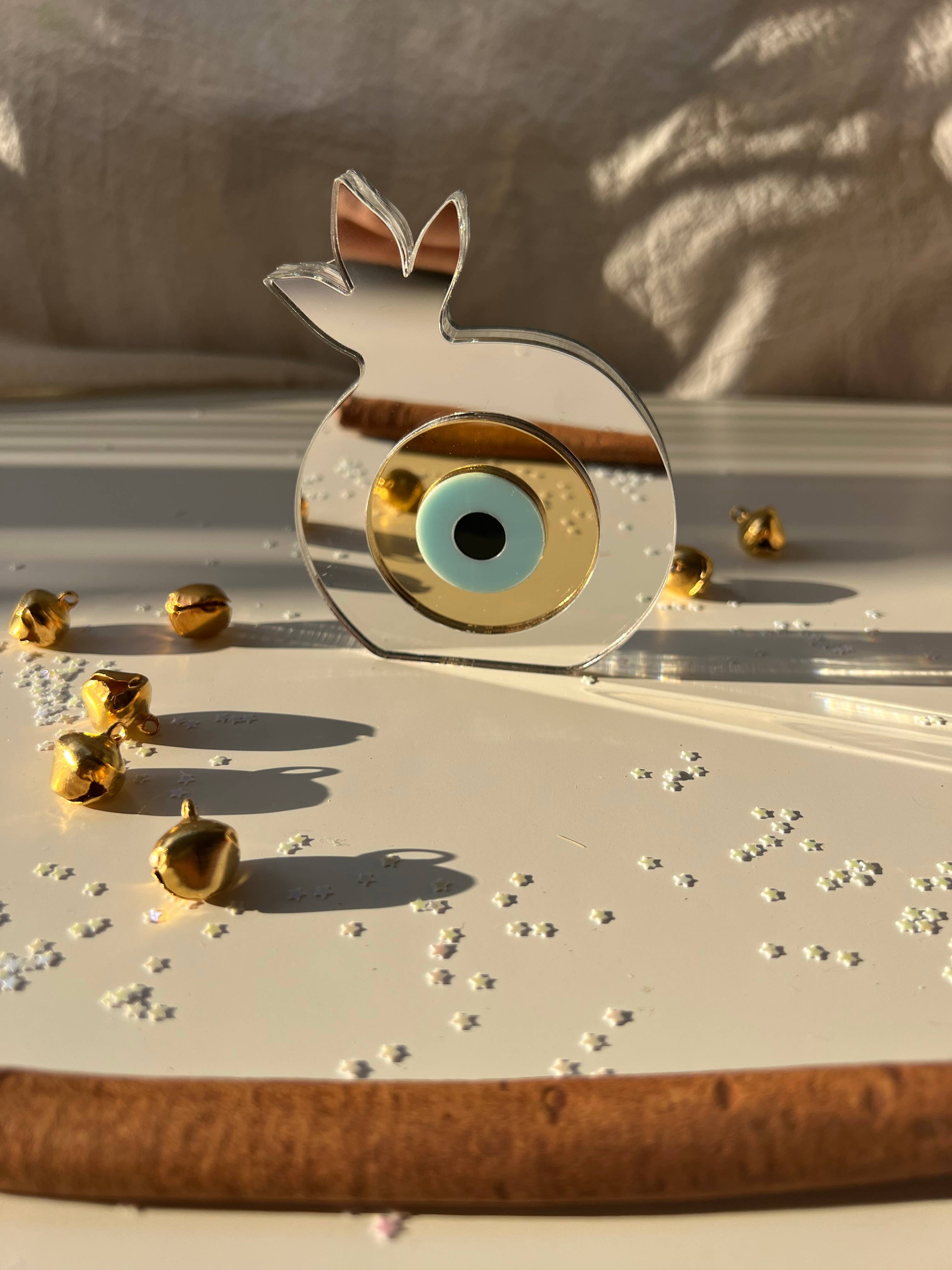 Christina Christi - Venta al por mayor Adornos - Adorno hecho a mano de granada con ojo turco de plexiglás para buena suerte4